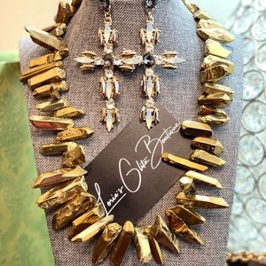 Gold Luxury Glass Necklace Set